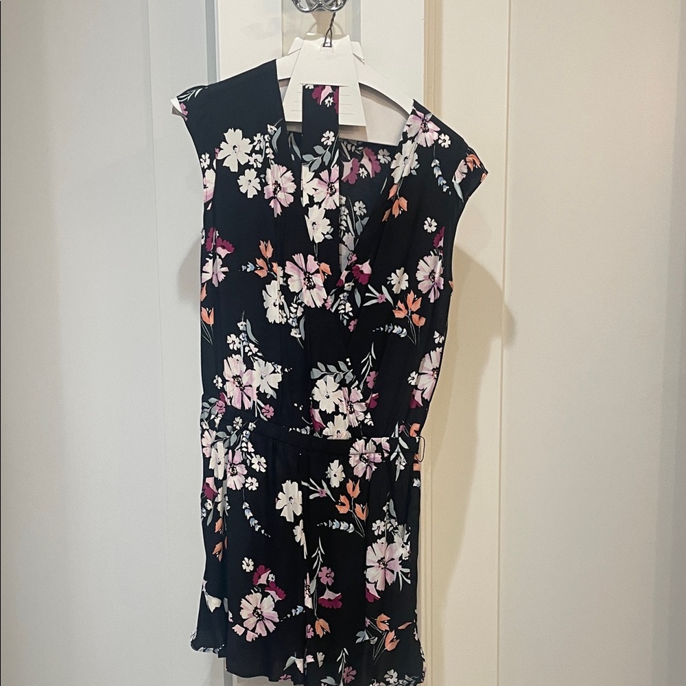 LOFT Black Floral Romper